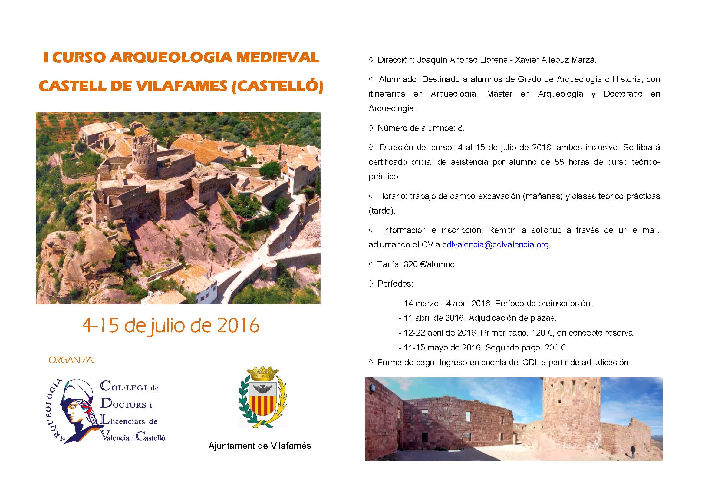 CONVOCATORIA CURS VILAFAMES 2016. CARTELL