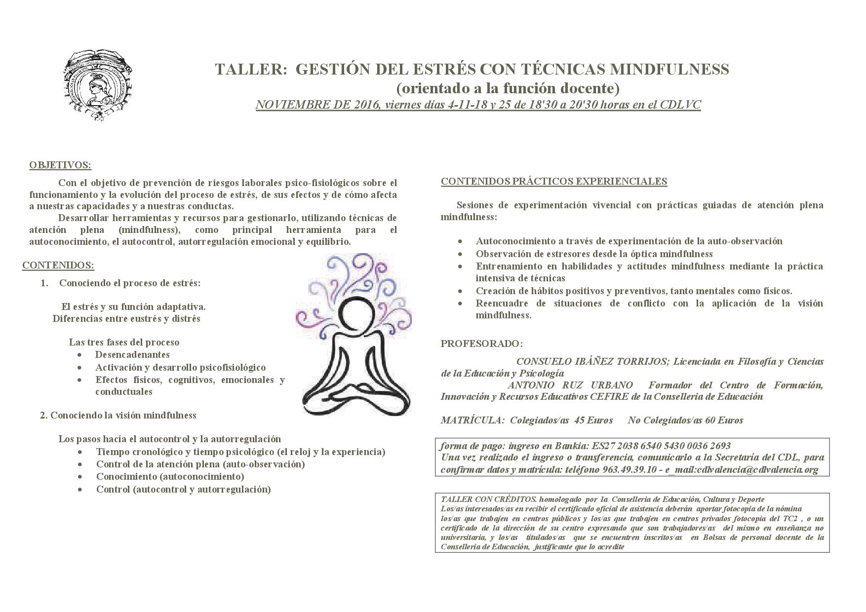 GESTION DEL ESTRES  MINDFULNESS 