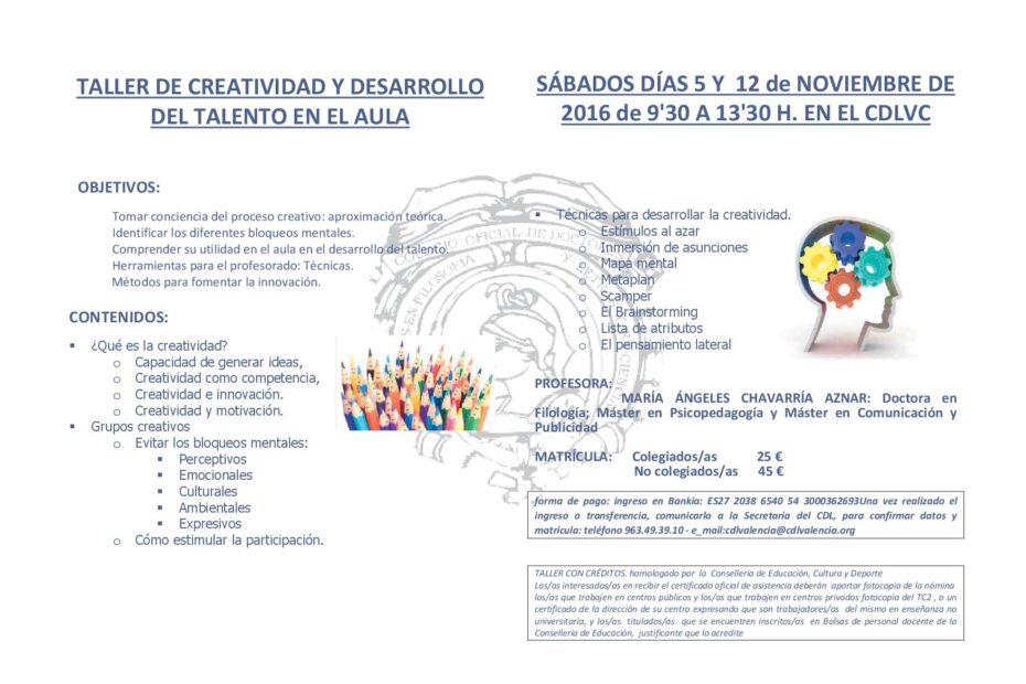 TALLER DE CREATIVIDAD Y DESARROLLO