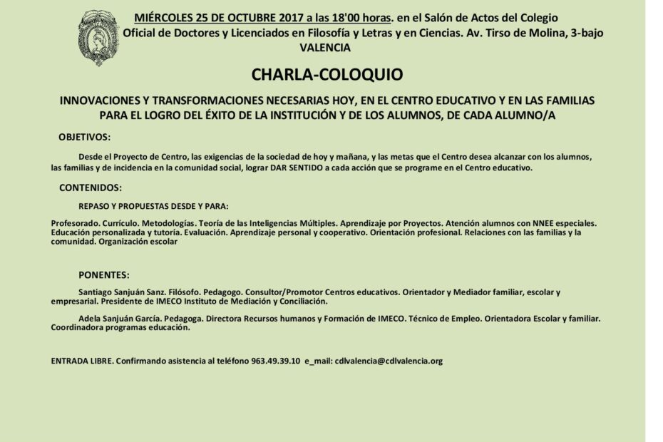 CHARLA 25 OCTUBRE