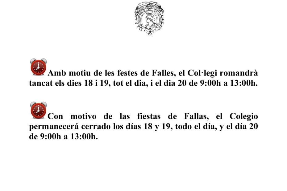 horario fallas